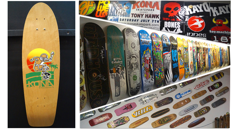 decks at the Kona skate shop