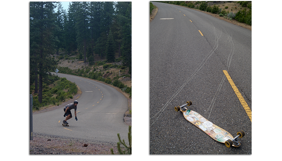 longboarding down mountain view hill