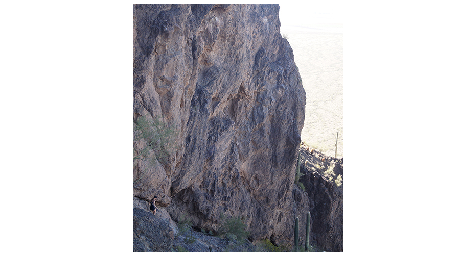 descending the steep side of picacho peak hike