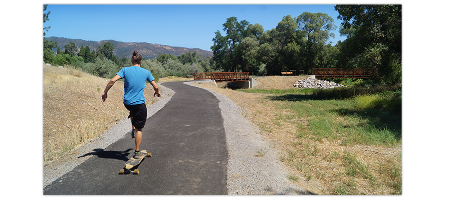 approaching the bridges on greenway trail