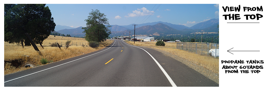 the start of the hill on foothill drive