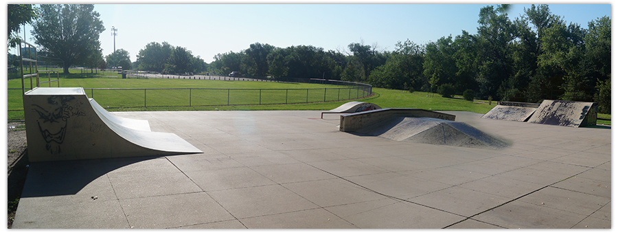 ramps and obstacles at skatepark