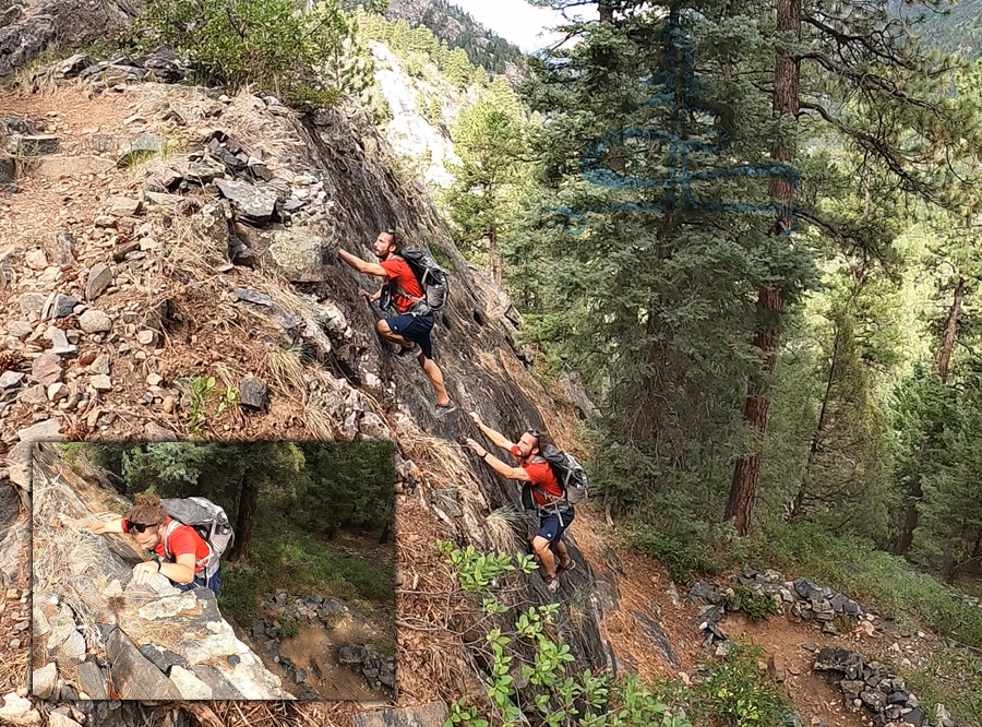 rock climbing a steep rock wall