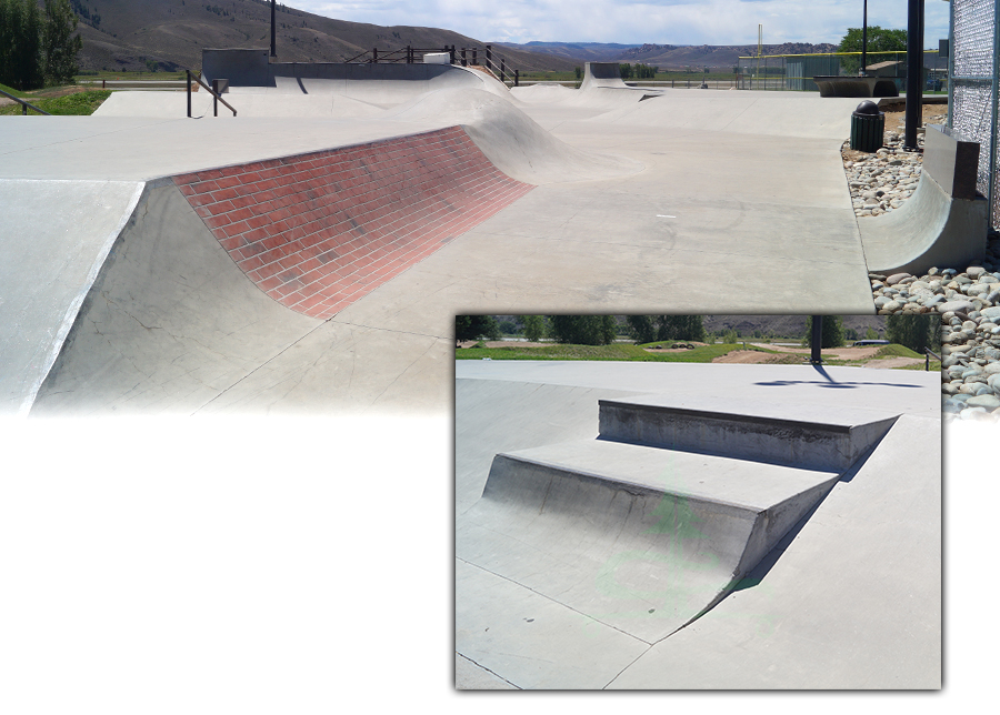 ramps, stairs and rails at the gunnison skatepark