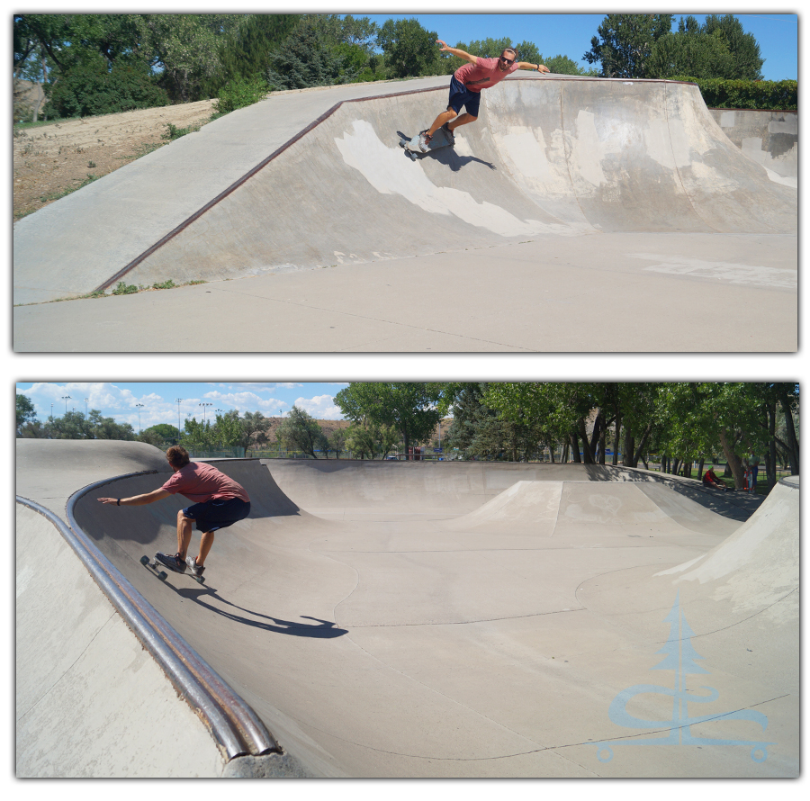 getting high on the tall walls in the montrose skatepark