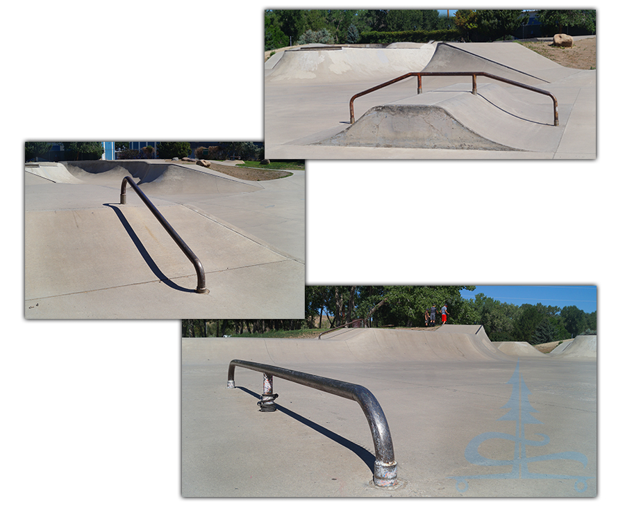rails and obstacles at the montrose skatepark