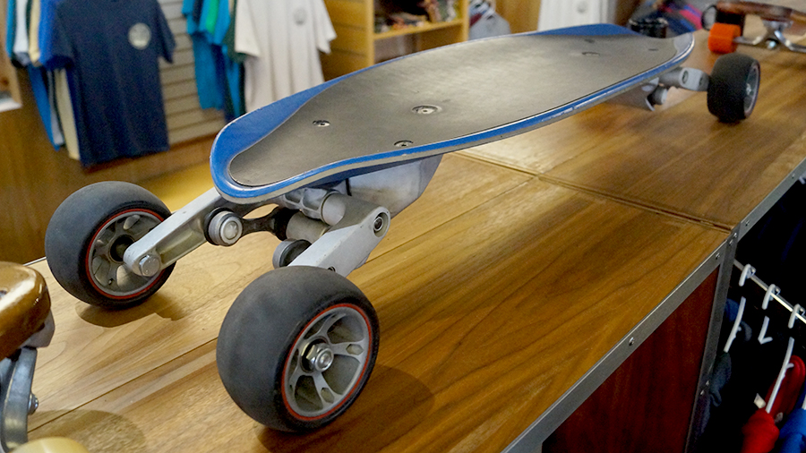 bmw skateboard displayed at morro bay skateboard museum