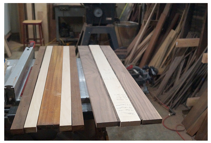wood planks to become pressed into skateboards