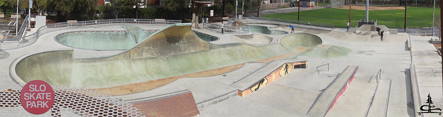 layout photo of the slo skate park bowls
