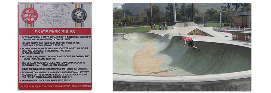 SLO skate park rules and boarder cruising in the bowl