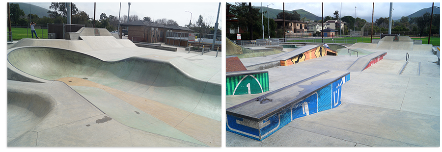 slo skate park bowls and street skate obstacles