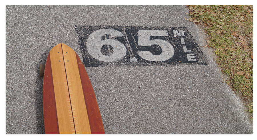 mile marker on prairie creek preserve path