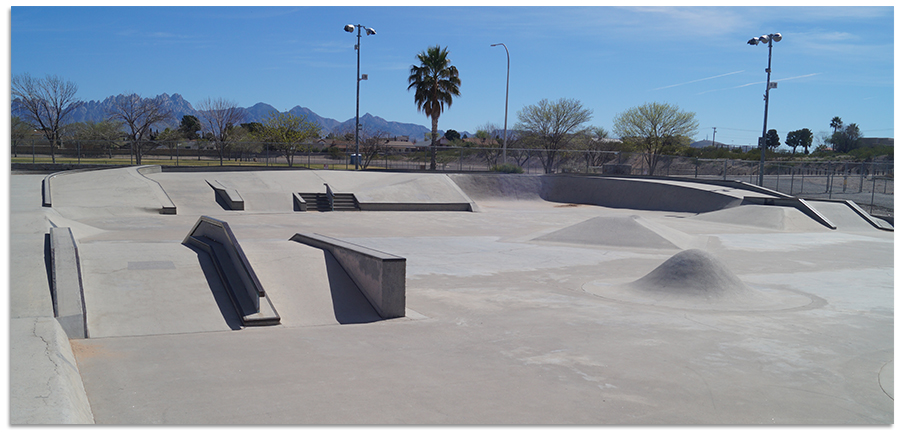 obstacles at the las cruces skate park
