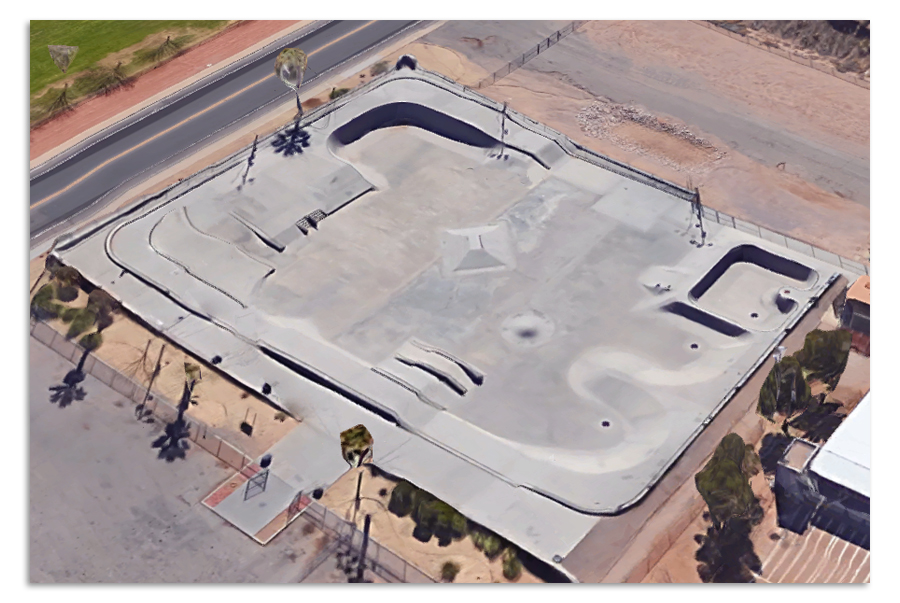 satellite view of the las cruces skate park