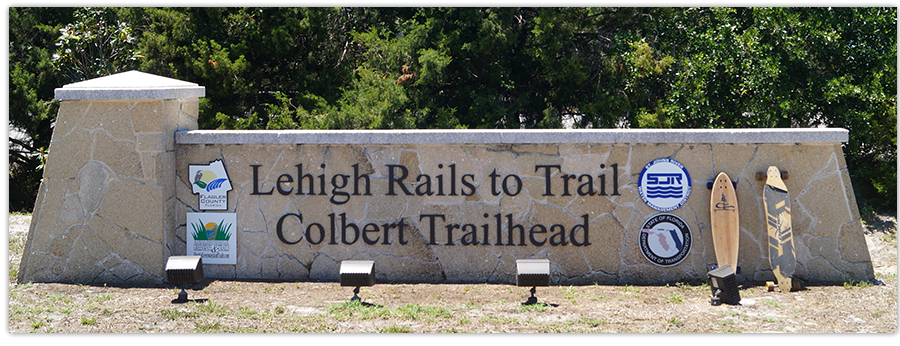 sign for the Lehigh rails to trails colbert trailhead