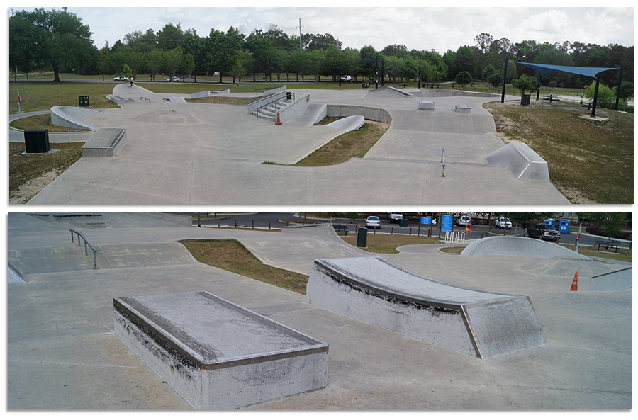 obstacles and features at possum creek skatepark