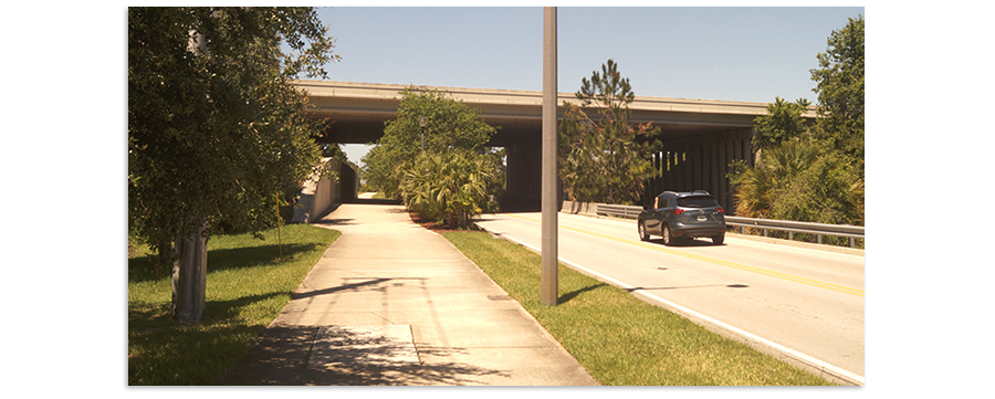 path paralleling the road