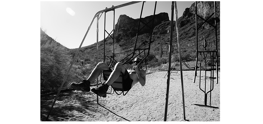 swinging on the swings at picacho peak state park