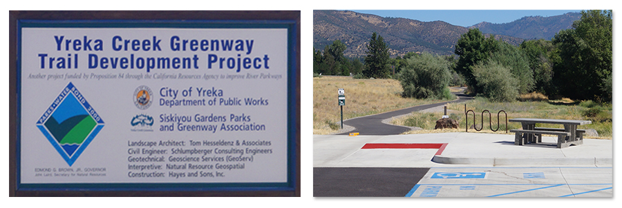 Yreka Creek Greenway Trail parking area