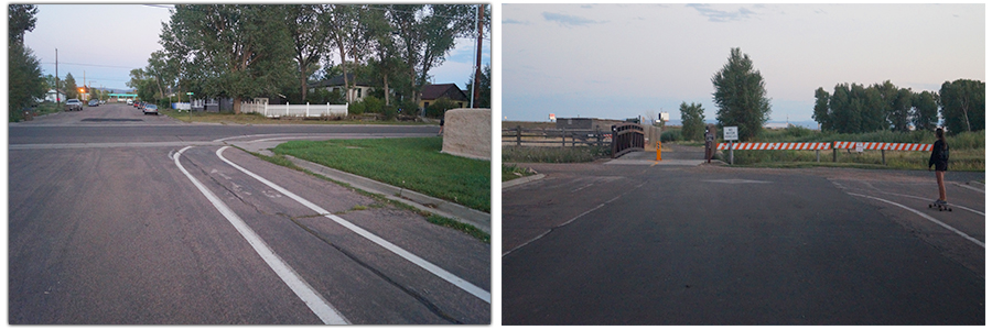 neighborhood section of the laramie river greenbelt