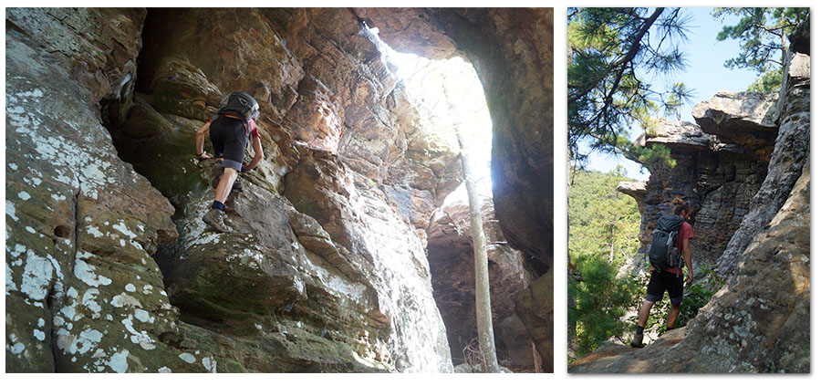 getting off trail to explore the rock formations