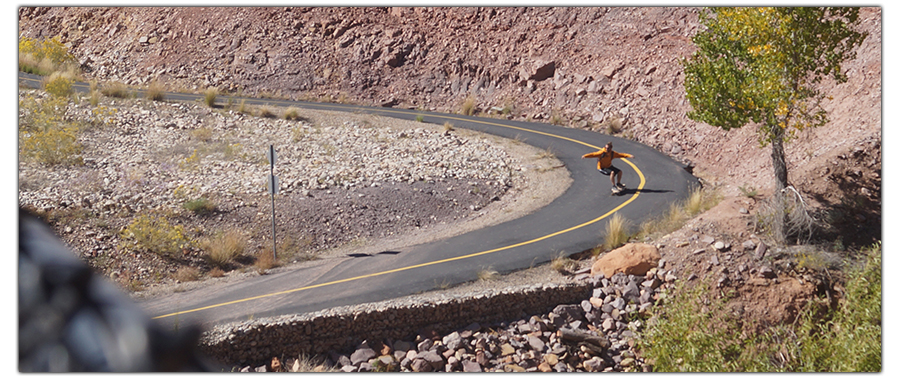 cool downhill curve on moab canyon trail