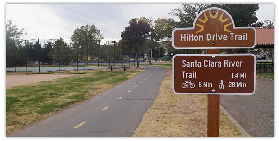hilton drive trail sign