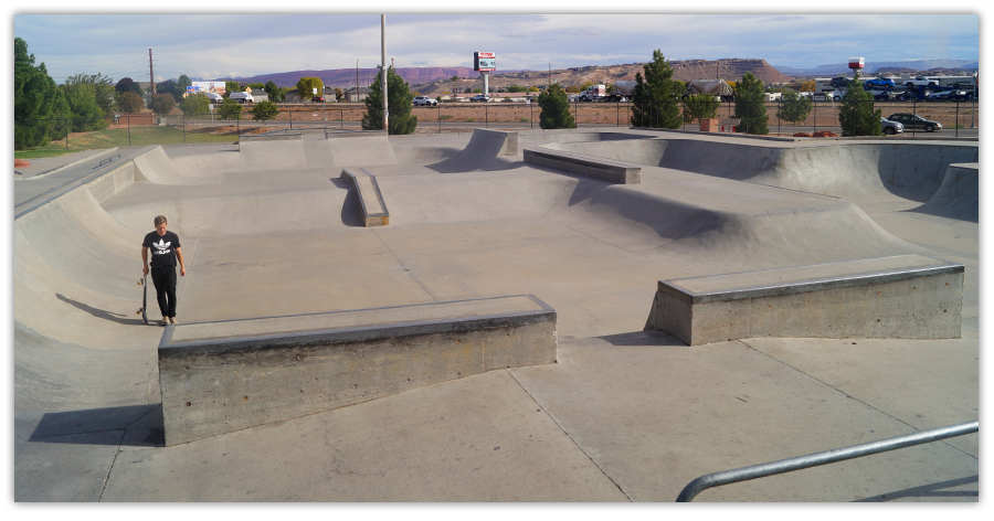 saint george skatepark boxes and rails