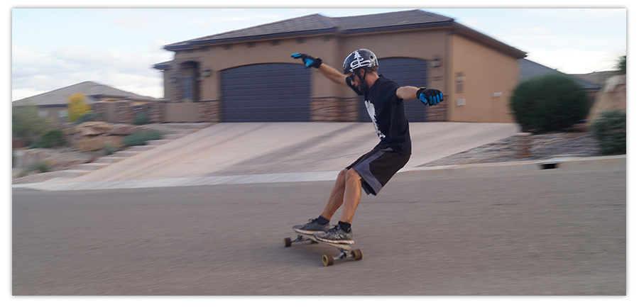 power sliding on a longboard