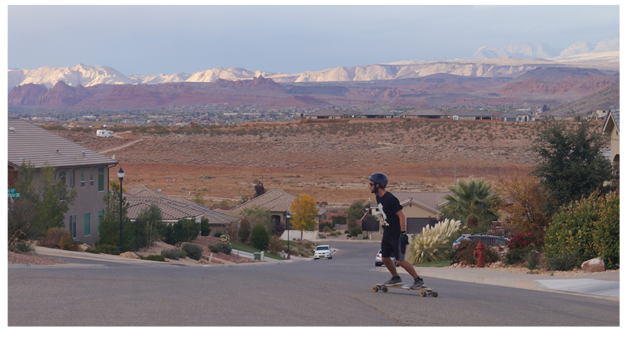 longboarding in saint george with a view