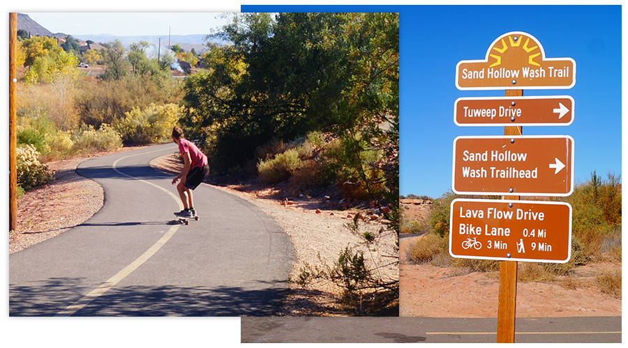 longboarding the sand hollow wash trail