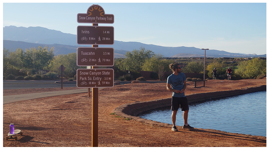 snow canyon parkway trail sign