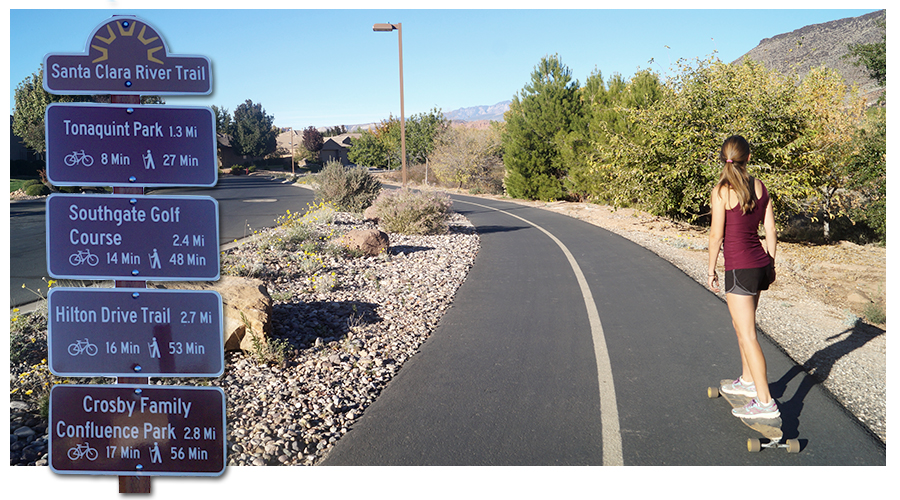 longboarding the santa clara river trail from Cottonwood