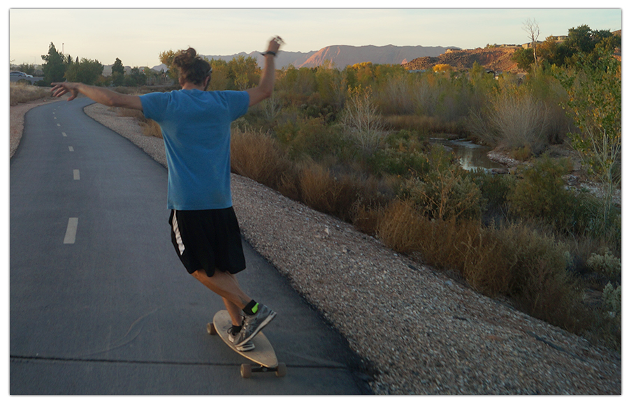 cruising the paved path to tonaquint park