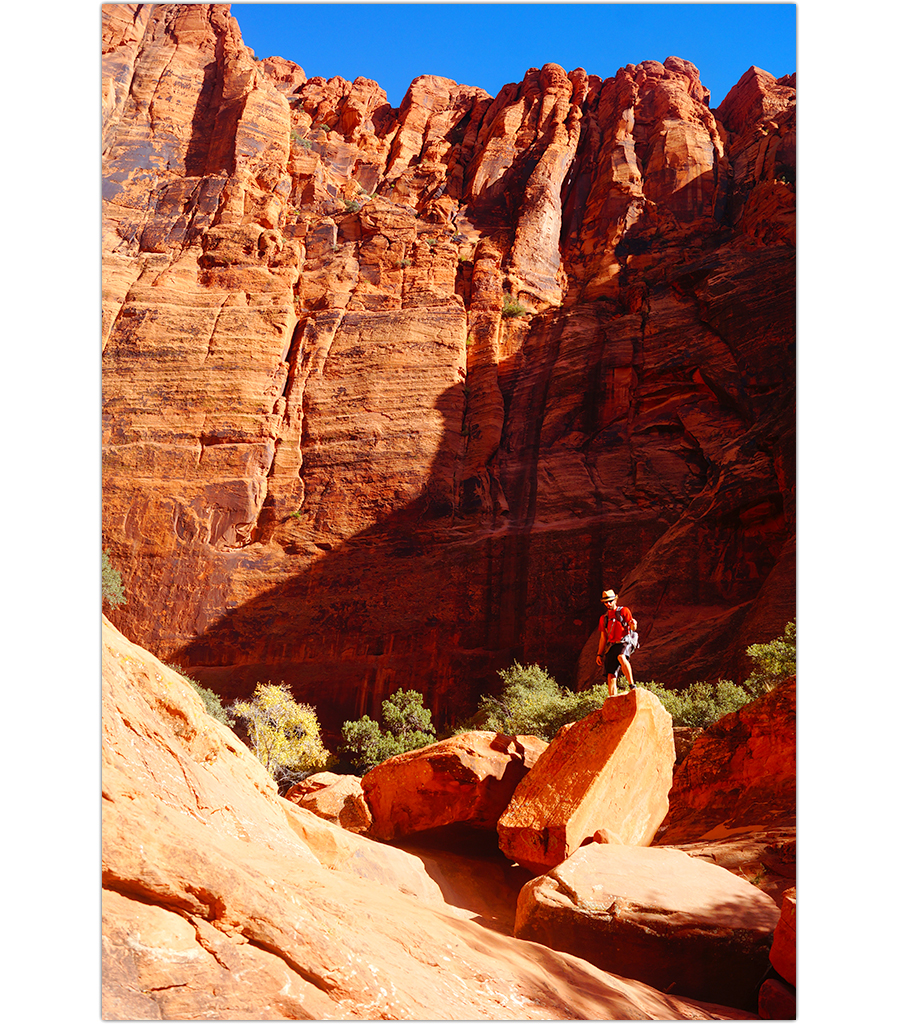 towering red rock walls of hellhole canyon