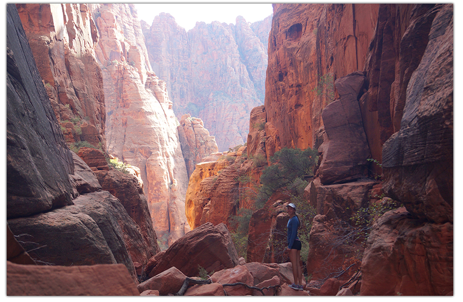 looking out of the canyon