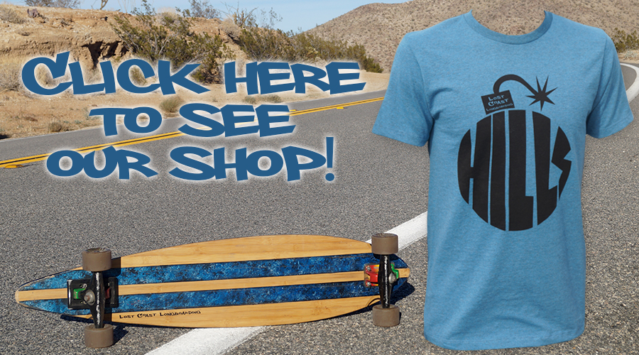 lost coast longboarding board and t shirt