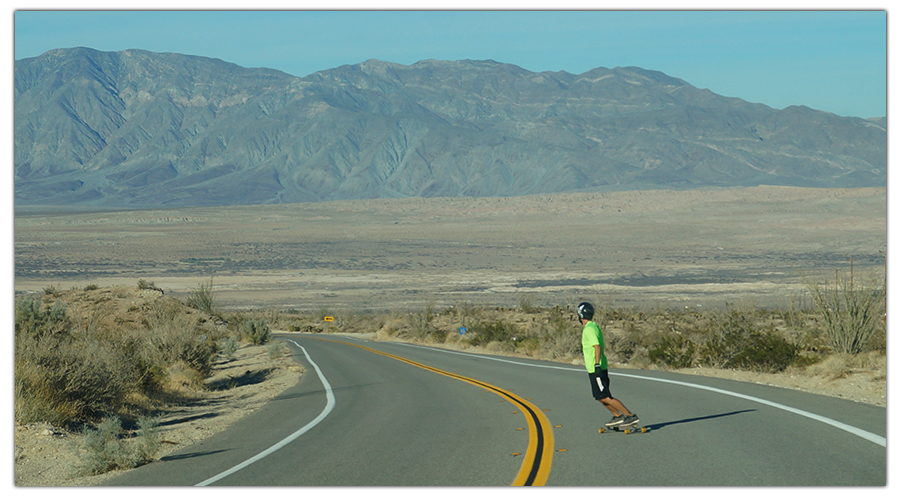 longboarding yaqui pass down into the desert valley