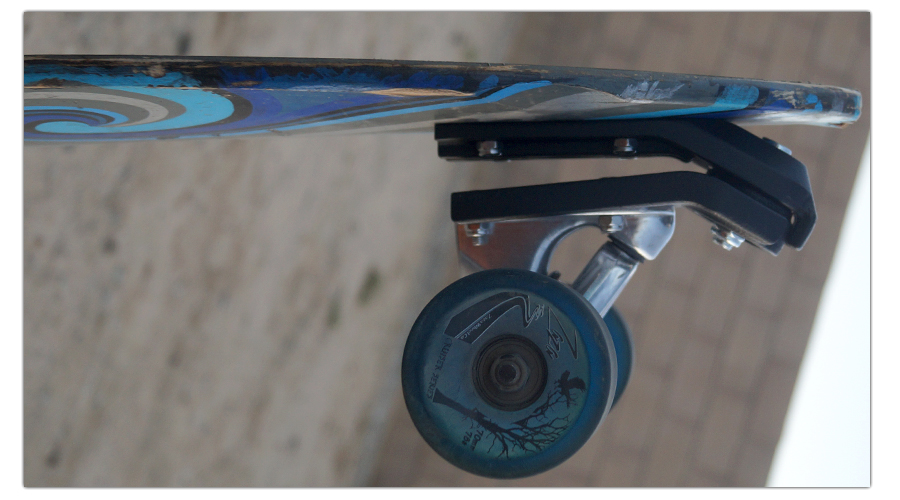 the waterborne surf adapter installed on lost coast longboarding fishtail
