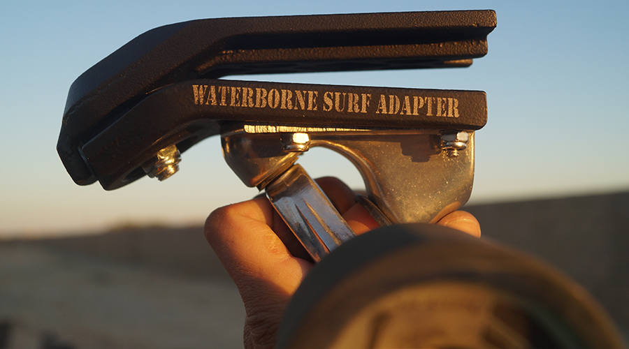 waterborne surf adapter attached to trucks