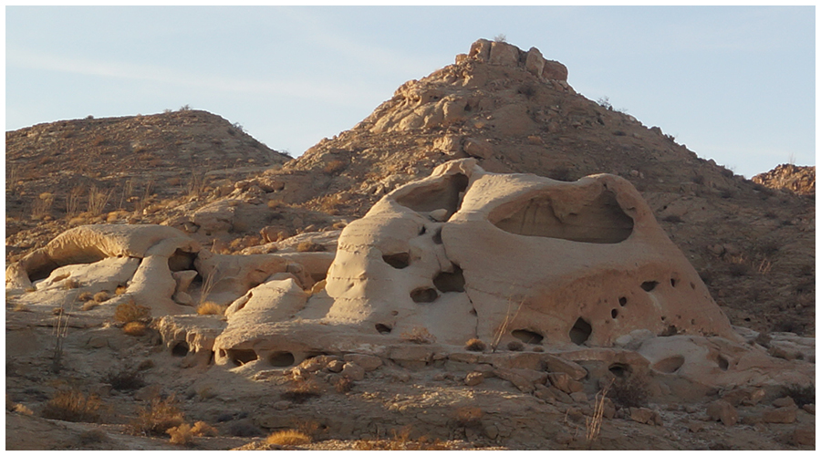 rock formation full of wind caves