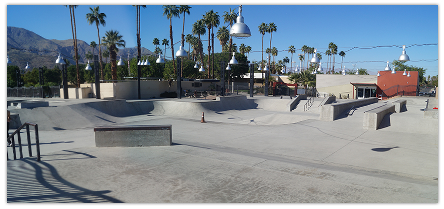 street obstacles at palm springs skatepark
