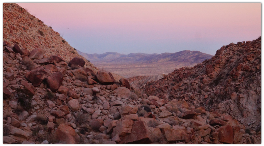 Sunset hike in Anza Borrego