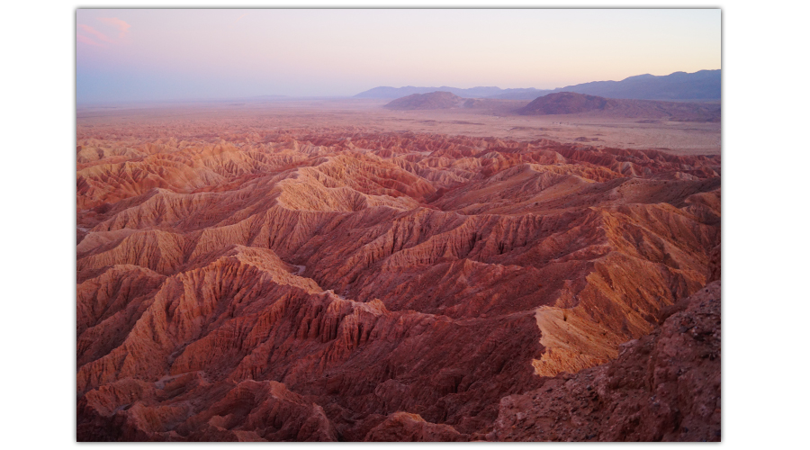 Overlooking Anza Borrego badlands