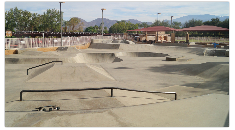 Obstacles at the Palm Desert Skate Park