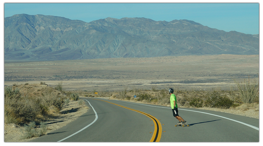 Longboarding into the vast Anza Borrego desert