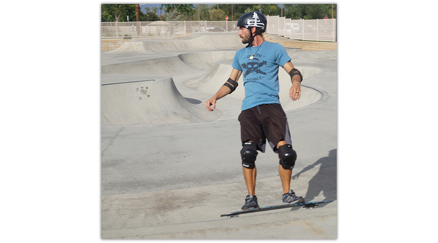 skateboarding with full pads