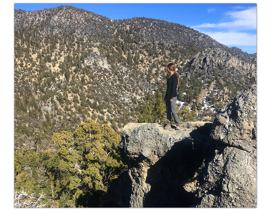 view of the mountains while hiking up hayford peak trail