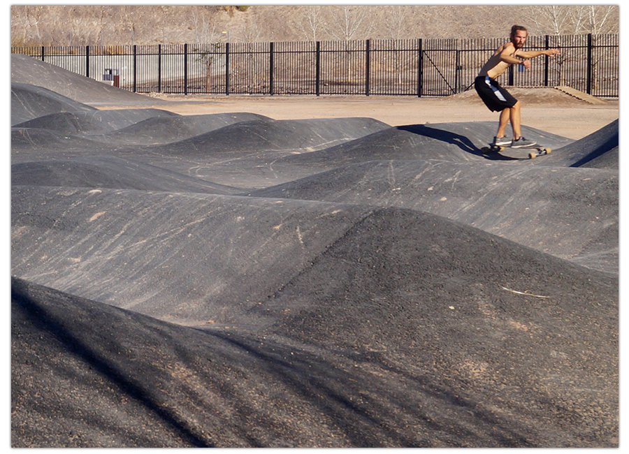 Skateboarder on Pumptrack