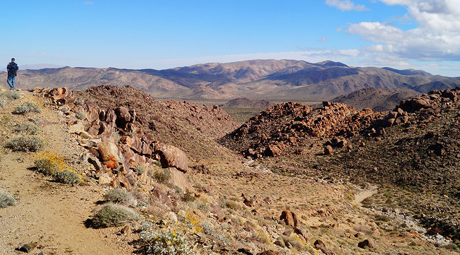 vast desert vista from hiking the lost contact mine trail